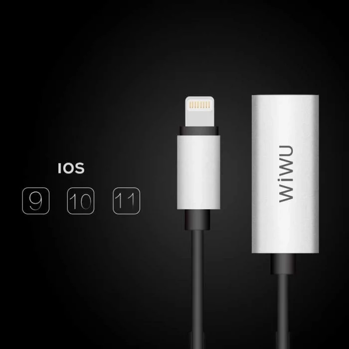 Wiwu LT01 Lightning Şarj ve Ses Adaptörü