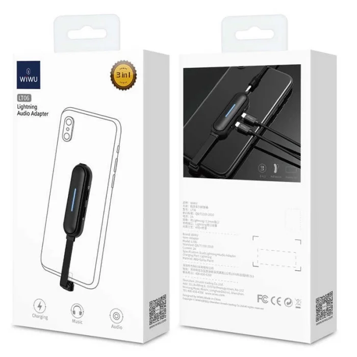 Wiwu LT06 Lightning Şarj ve Ses Adaptörü