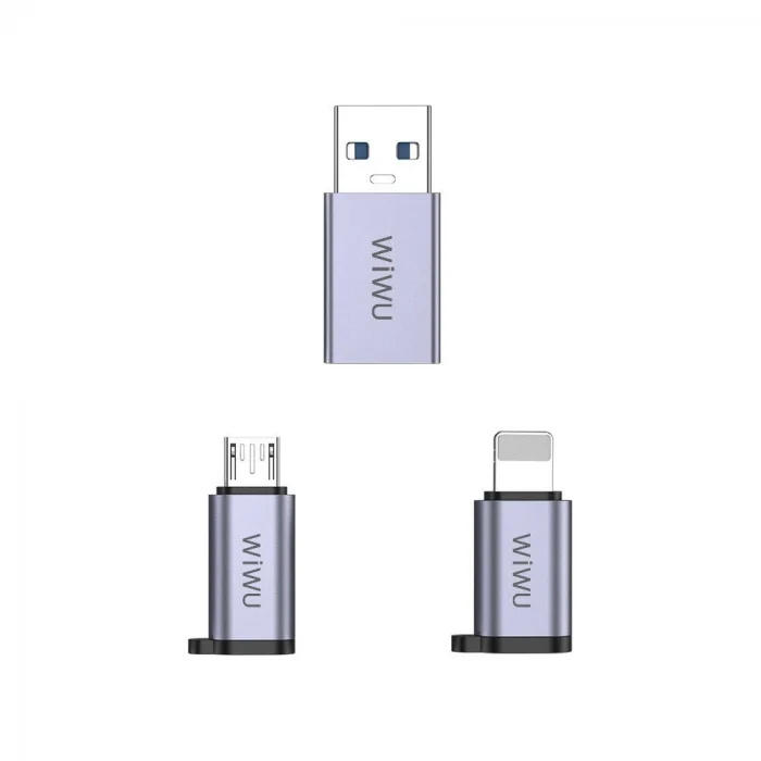 Wiwu Wi-C031 Concise Serisi 3in1 Type-C to USB-A/Micro Usb/Lightning OTG Adaptör Paketi