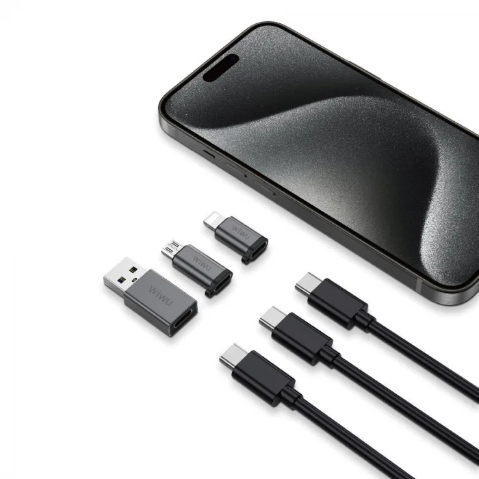 Wiwu Wi-C031 Concise Serisi 3in1 Type-C to USB-A/Micro Usb/Lightning OTG Adaptör Paketi