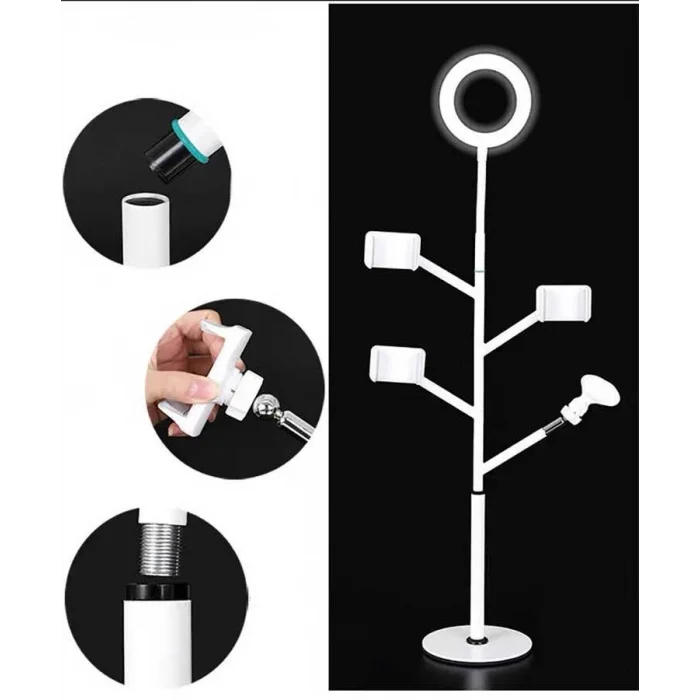 Zore Professional Live Stream Işıklı Telefon Tutucu Ring Light