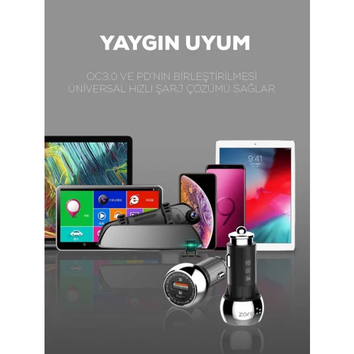 Zore ZR-C1 Micro 2 in 1 Araç Şarj Seti