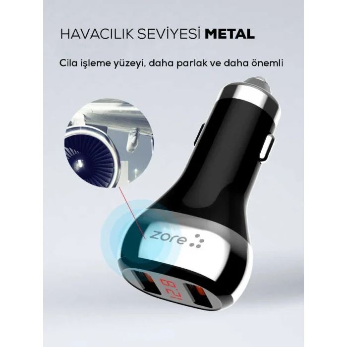 Zore ZR-C2 Lightning 2 in 1 Araç Şarj Seti