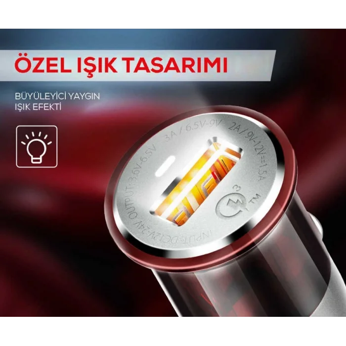 Zore ZR-C304Q Ligthing Araç Şarj Seti