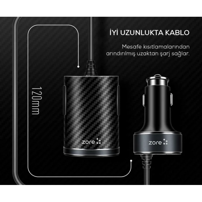 Zore ZR-C502 2+2 Araç Şarj Seti
