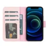 Apple iPhone 13 Mini Uyumlu Deri Cüzdanlı Kılıf NU2 Pembe