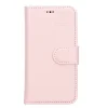 Apple iPhone 13 Mini Uyumlu Deri Cüzdanlı Kılıf NU2 Pembe