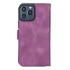 Apple iPhone 13 Pro Max Uyumlu Deri Cüzdanlı Kılıf Rustik Mor
