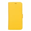 Apple iPhone 13 Uyumlu Deri Cüzdanlı Kılıf Limon Sarı