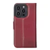 Apple iPhone 14 Pro Uyumlu Deri Cüzdanlı Kılıf MWWN V4EF Kırmızı