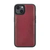 Apple iPhone 14 Uyumlu Deri Cüzdanlı Kılıf MWWN V4EF Kırmızı