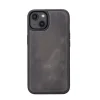 Apple iPhone 14 Uyumlu Deri Cüzdanlı Kılıf MWWN VS4EF Gri