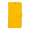 Apple iPhone 15 Uyumlu Deri Cüzdanlı Kılıf MWWN FL12 Sarı