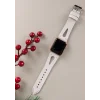Apple Watch Uyumlu Deri Kordon BA2 42-44-45mm F3 Beyaz