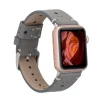 Apple Watch Uyumlu Deri Kordon BA8 42-44-45mm RST9 Gri