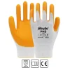 Beybi Nitril PMK PN5 Beyaz Sarı Örme Polyoster Nitril  9 Beden 12li Paket EN388 (3121X)