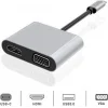 Dexim Dhu0004 Premium 4 in 1 USB-Typ-c HDMI VGA Hub for iPad Pro, Macbook, PC, Laptop
