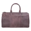Dolly Gerçek Deri Seyahat Çantası Antik Koyu Kahve