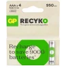GP AAA 950 mAh Şarjlı İnce Kalem Pil 4lü Paket GP100AAHCEMTR-4LÜ