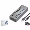 Hadron Hdx7047 Usb Hub 3.0 7-Usb 7-Anahtarlı 5Gbps High Speed 7in1 Gri