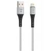 Hytech HY-X331 1m 2.4A Lightning Silver Gri Data + Şarj Kablosu