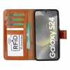 Samsung Galaxy S24 Uyumlu, Deri Cüzdanlı Kılıf, Efektli Taba