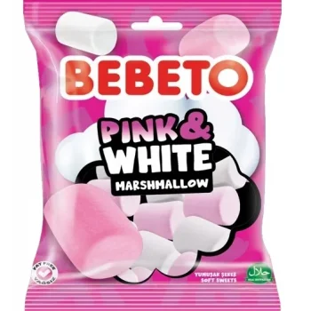 Bebeto Marshmallow Pink White 60 Gram x 12 Adet