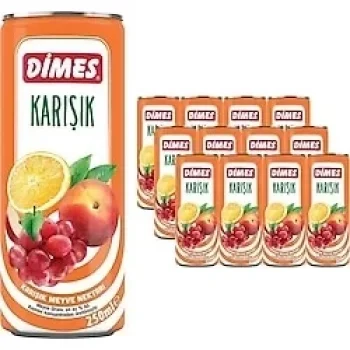 Dimes Teneke Karışık 250 Ml x 12 Adet
