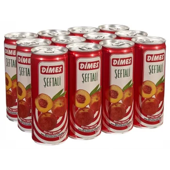 Dimes Meyve Suyu Teneke Şeftali 250 Ml x 12 Adet