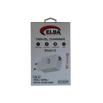 Elba ELB13 Elb-48w 3.4A USB-Pd48 (Usb+Type-C) Akıllı Koruma- Isıya Dayanklı Hızlı Şarj Ev Şarj Kafa