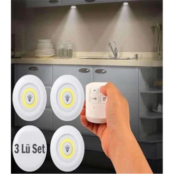 ELİTLED 3LÜ KUMANDALI PİLLİ SPOTLED