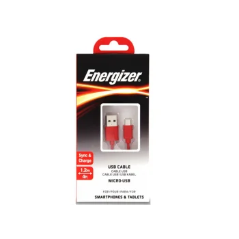 Energizer C12UBMCGRD4 1.2m Flat Micro Kırmızı Usb Kablosu