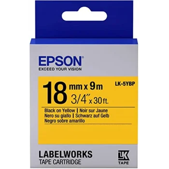 Epson LK-5YBP Pastel Sarı Üzeri Siyah 18mm 9metre