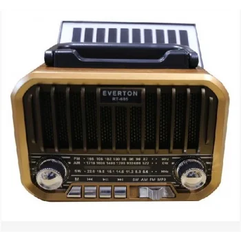 Everton RT-685  Şarjlı,Solarlı  Nostaljik Radyo ( Bluetooth-USB-SD-FM)