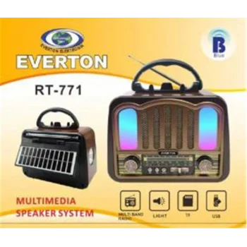 Everton RT-771  Bluetooth Usb-Micro Sd  Solarlı Nostaljik Radyo