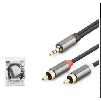 HADRON HDX1067 1.5M  3.5MM TO 2RCA KABLO 2LINE GOLD  SİYAH