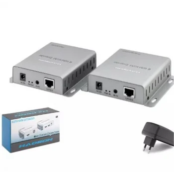 HADRON HDX1600 HDMI KVM Extender 4K 30 Hz 60 m - Gümüş