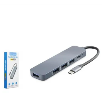 HADRON HDX7044 TYPE-C HUB 4-USB3.0 + DC SV GRİ