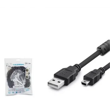 Hadron Hdx7523 Usb Mini V3-5Pin To Usb Kablo 3M Siyah