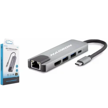 HADRON HDX7831 TYPE-C HDTV COMBO HDMI 4K 30HZ + TYPE-C + 2-USB3.0 + LAN 5IN1 GRİ