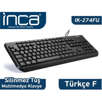 Inca IK-274FU f-usb Multimedya Black Laser Prınt Klavye