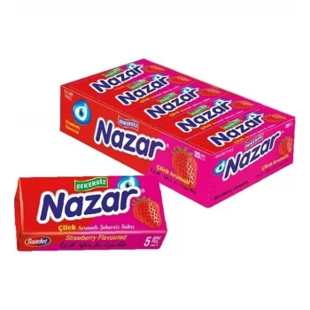 Nazar Sakız 5 Li Çilek x 20 Adet