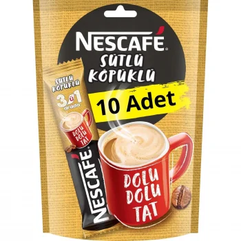 Nescafe 3ü1 Arada Sütlü Köpüklü 10 Adet