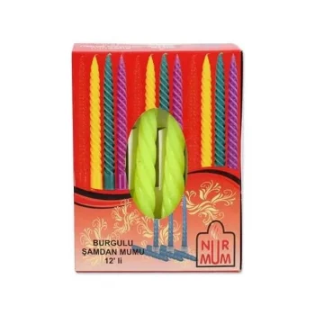 Nur Mum Burgulu Şamdan 12 Li