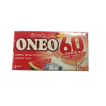 Oneo Sakız Slim 60dk Karpuz Şeftali Çilek 14 Gram x 27 Adet