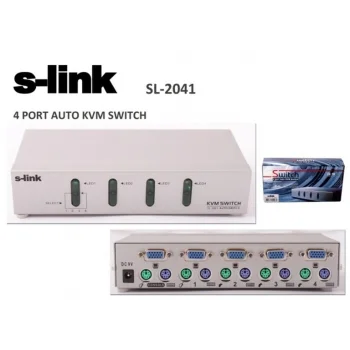 S-link SL-2041 4pc-1mn vga+ps-2 Otomatik Kvm Switch