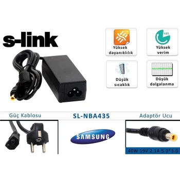 S-link SL-NBA435 40w 19v 2.1a 5.0-3.0 Samsung Notebook Standart Adaptörü