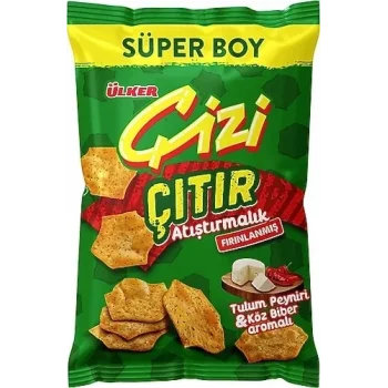 Ülker Çizi Çıtır Tulum Köz Biber Süper 120 Gram x 10 Adet