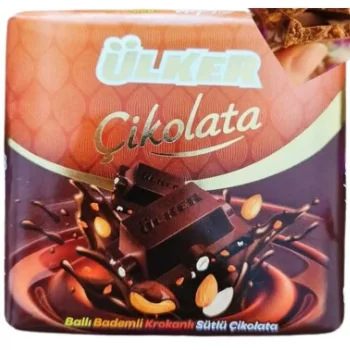 Ülker Kare Ballı Badem Li Krokanlı 60 Gram x 6 Adet