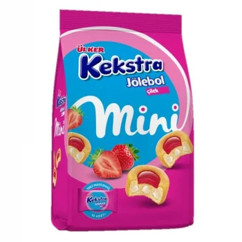 Ülker Kekstra Jölebol Mini Çilek 150 Gram x 10 Adet